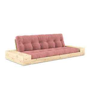 Divano Letto Karup Design Base con Contenitore Laterale e Materasso A 5 Strati Trasparente/ Rosa Sorbetto