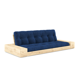 Divano Letto Karup Design Base con Contenitore Laterale e Materasso A 5 Strati Trasparente/Blu Reale