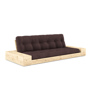 Divano Letto Karup Design Base con Box Laterale e Materasso A 5 Strati Trasparente/ Marrone