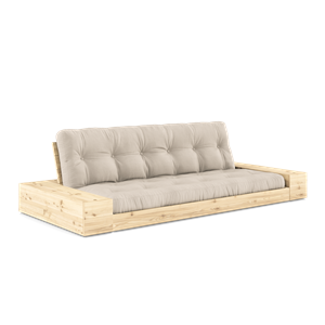 Divano Letto Base di Design Karup con Box Laterale e Materasso A 5 Strati Trasparente/ Beige