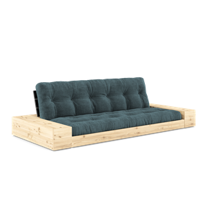 Divano Letto Karup Design Base con Box Laterale e Materasso A 5 Strati Nero notte/Blu Pallido