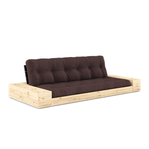 Divano Letto Karup Design Base con Box Laterale e Materasso A 5 Strati Nero Notte/ Marrone