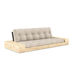 Divano Letto Karup Design Base con Box Laterale e Materasso A 5 Strati Nero Notte/ Beige