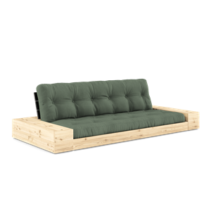 Divano Letto Karup Design Base con Box Laterale e Materasso A 5 Strati Nero Notte/ Verde Oliva