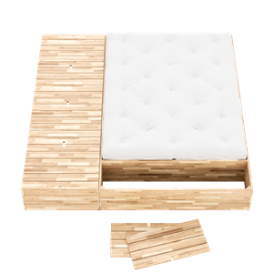 Struttura letto Karup Basement 160x200 con panca contenitore grezza