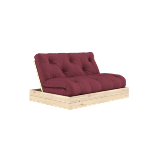 Divano letto Karup Design Flip con materasso 140x200 Bordeaux/Lacca trasparente
