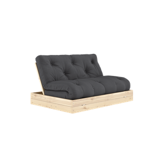 Divano letto Karup Design Flip con materasso 140x200 grigio scuro/laccato trasparente