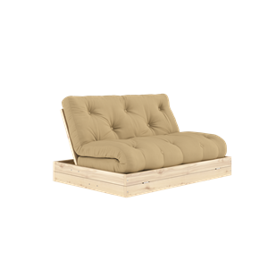 Divano letto Karup Design Flip con materasso 140x200 Beige Grano/Laccato Trasparente