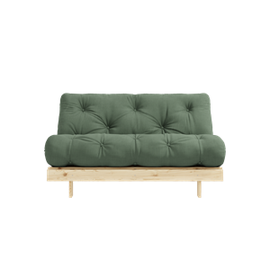 Karup Design Roots Divano letto con materasso 140x200 756 Verde Oliva/Pino