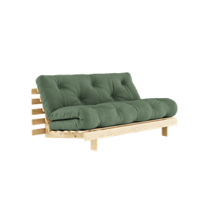 Karup Design Roots Divano Letto con Materasso 160x200 756 Verde Oliva/Pino