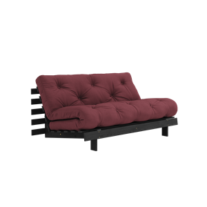 Divano Letto Roots Karup Design con Materasso Roots 160x200 Laccato Bordeaux/nero