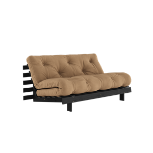 Divano Letto Roots Karup Design con Materasso Roots 160x200 Mocca/Laccato Nero