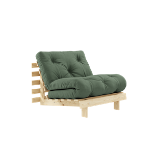 Karup Design Roots Divano Letto con Materasso 90x200 756 Verde Oliva/Pino