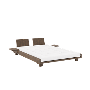 Karup Design Social Struttura Letto con 2 Schienali e Tavolino Laterale 140x200 Carob Brown