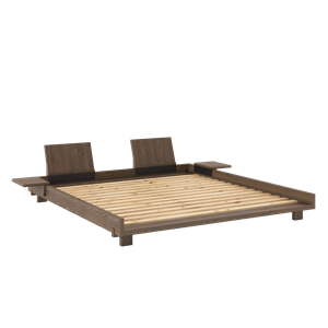 Struttura Letto Karup Design Social con 2 Schienali e Tavolino Laterale 180x200 Carob Brown
