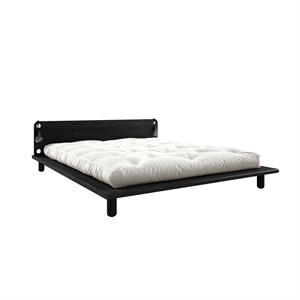 Struttura Letto Karup Peek con 2 Lampade, 140x200, 102 Cm, Nera.