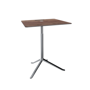 Tavolino Laterale Fritz Hansen Little Friend KS13 Regolabile in Altezza , Noce/ Alluminio Lucidato