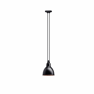 Lampe Gras N322 Lampadario Rotondo Nero Opaco E Rame