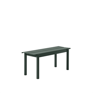 Panchina Lineare Muuto In Acciaio Verde Scuro 110 X 34 cm