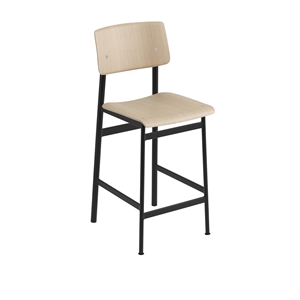 Sgabello da Bar Muuto Loft Rovere/ Nero H98,5