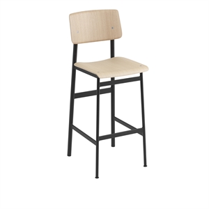 Sgabello da Bar Muuto Loft Rovere/ Nero H108,5