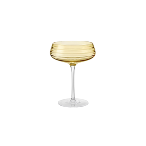 Louise Roe Champagne Coupe Triple Cut Champagne Glass Set di 4 Ambra