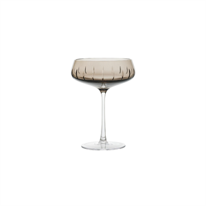 Louise Roe Champagne Coupe Single Cut Champagne Glass Set di 4 Smoke
