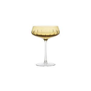 Louise Roe Champagne Coupe Single Cut Champagne Glass Set di 4 Ambra