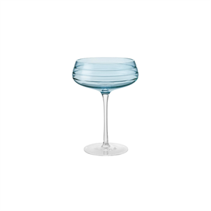 Louise Roe Champagne Coupe Triple Cut Champagne Glass Set di 4 Blu