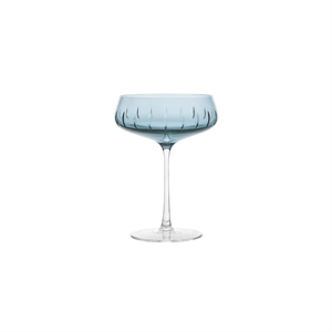 Louise Roe Champagne Coupe Single Cut Champagne Glass Set di 4 Blu
