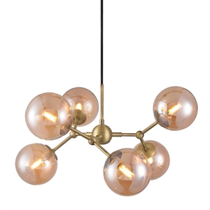 Halo Design Atom Lampadario Grande Ottone Antico