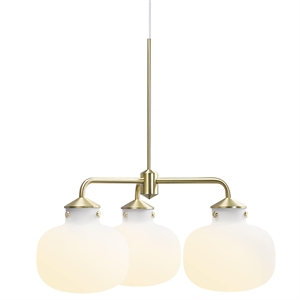 Design For The People Raito 3 Lampadario Bianco Opale/ Ottone