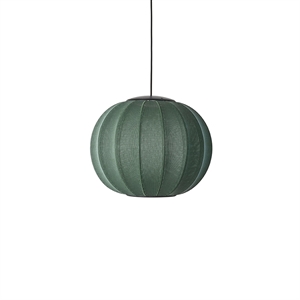 Lampadario Rotondo Ø45 Tweed Verde LED Made By Hand Lavorato A Maglia