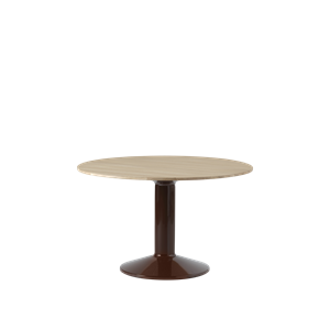 Tavolo da Pranzo Centrale Muuto Ø120 Rovere oliato/Rosso Scuro