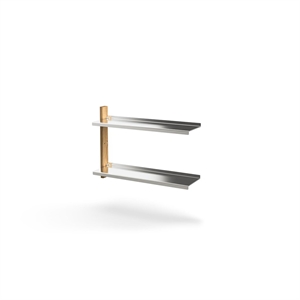 Sistema di Scaffalature Mazo MOD Modello 16 1 Binario da 525 + 2 Ripiani in Rovere/ Alluminio