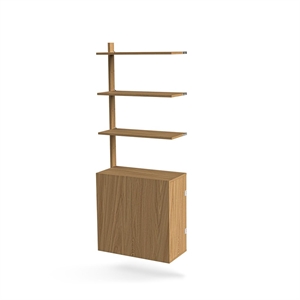 Mazo MOD Modello 8 Sistema di Scaffalature 1x1925 Binario + 3 Ripiani + Mobiletto Rovere