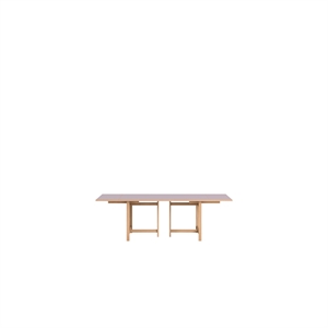 Tavolo da Pranzo Rettangolare MOEBE 160x90 con 2 Prolunghe Lilla Tenue