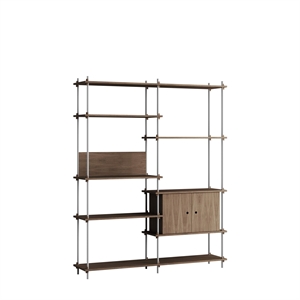 Libreria Moebe Shelving Alta in Rovere Affumicato/acciaio Inossidabile