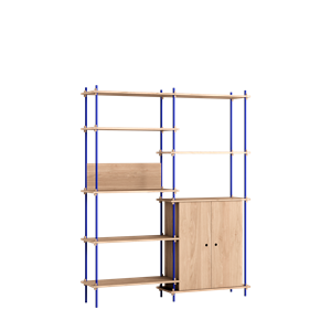 MOEBE S.200.2.I.OA Sistema di Scaffalature Rovere/Blu Profondo