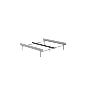Moebe Bed Struttura Letto 90-180 cm con Gambe Alte in Acciaio Inox