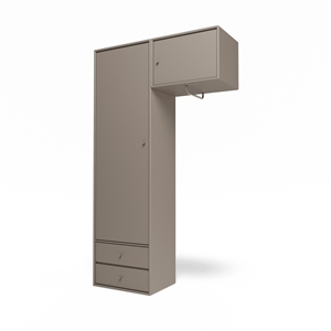 Armadio Montana Selection Attire II con asta appendiabiti 141-Truffle