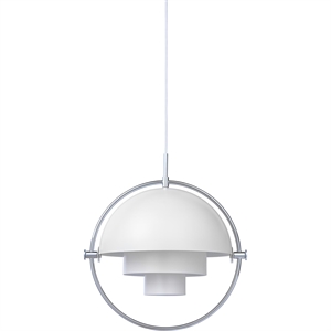 GUBI Multi-Lite Lampadario Cromo E Bianco