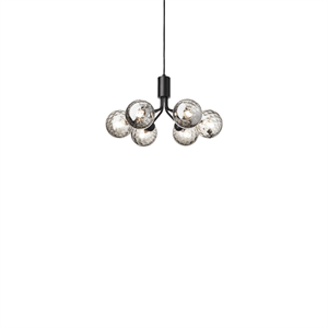 Lampadario Nuura Apiales 6 Satinato Nero/ Optic Smoke