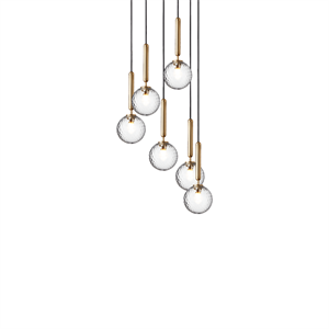 Ottone Nuura Miira 6 Lampadario Spazzolato/Oro Ottico
