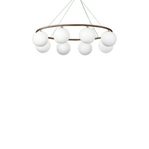 Lampadario ovale Nuura Miira 8 Bronzo scuro/opale