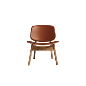 Poltrona Pandora Della Collezione Ro, Imbottita in Rovere Oliato/pelle Calvados