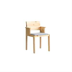 Vaarnii 016 Maasto Sedia da Pranzo con Braccioli e Seduta Imbottita Naturale/Quadrato 0134