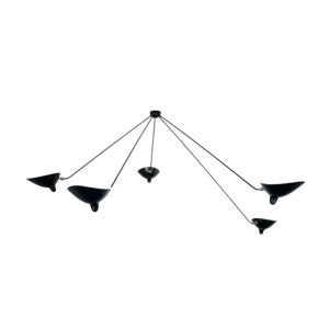 Serge Mouille Spider 5 Plafoniera con bracci fissi Eagles Nero