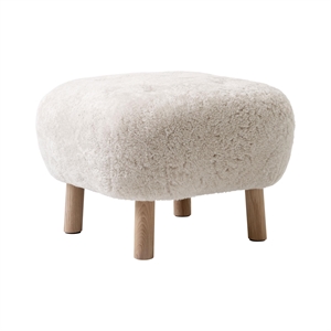 &Tradition Little Petra ATD1 Pouf Pelle di Pecora Chiaro di luna/Rovere Oliato Bianco