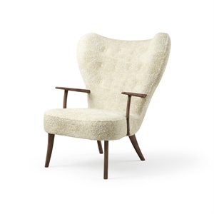 Poltrona Nordic Pragh in Pelle di Pecora Bianco Sporco Sporca/rovere Oliato Affumicato